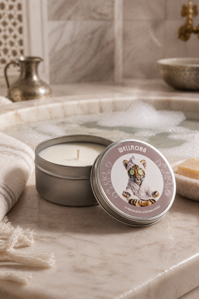 Wellnora Turkish Bath Scented Candle – Hamam Esintili Kokulu Mum