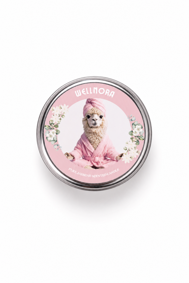 Wellnora Pure Jasmine Scented Candle – Yasemin Kokulu Metal Kutulu Mum