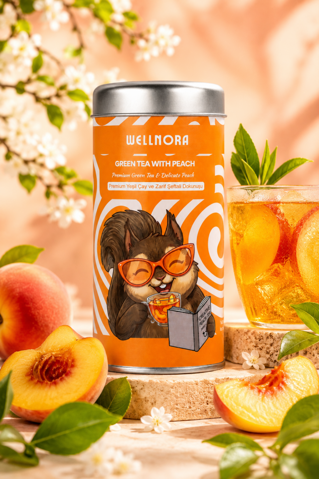 Wellnora Green Tea with Peach – Şeftali Dokunuşlu Yeşil Çay