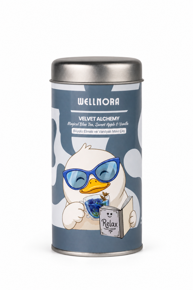 Wellnora Velvet Alchemy – Elmalı ve Vanilyalı Mavi Çay