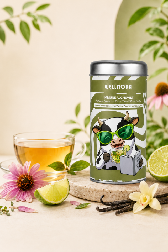 Wellnora Immune Alchemist – Ekinezya, Lime ve Vanilya Aromalı Bitki Çayı